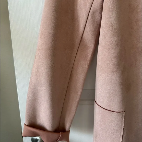 Joan Vass Faux Suede Mauve Jacket, S, Open Front w/ Pockets, NWOT - Picture 3 of 5